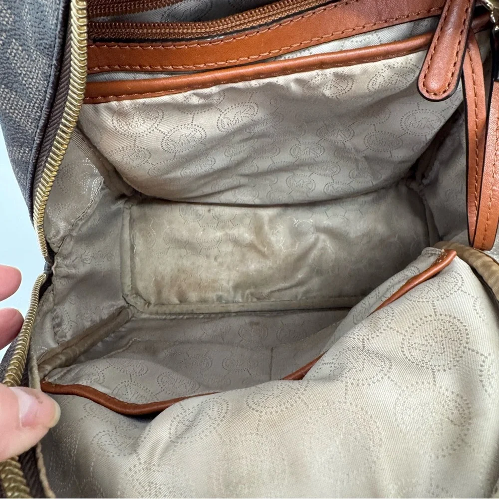 Michael Kors Jet Set Signature Backpack Brown - Picture 10 of 14